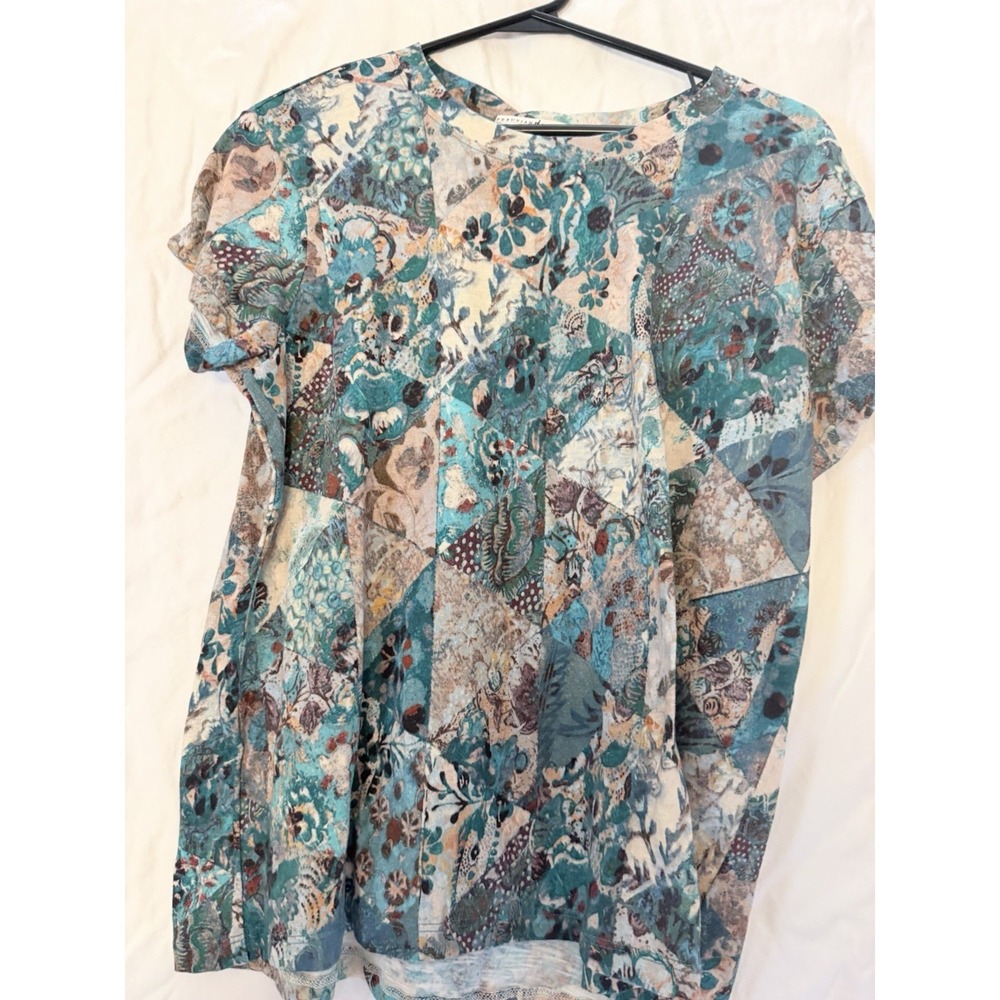 Peruvian Connection Pool Patchwork Tee Shirt Small
